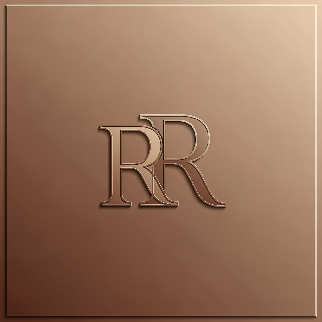 AI Design for make logo of RR and color soft brown make it more premium