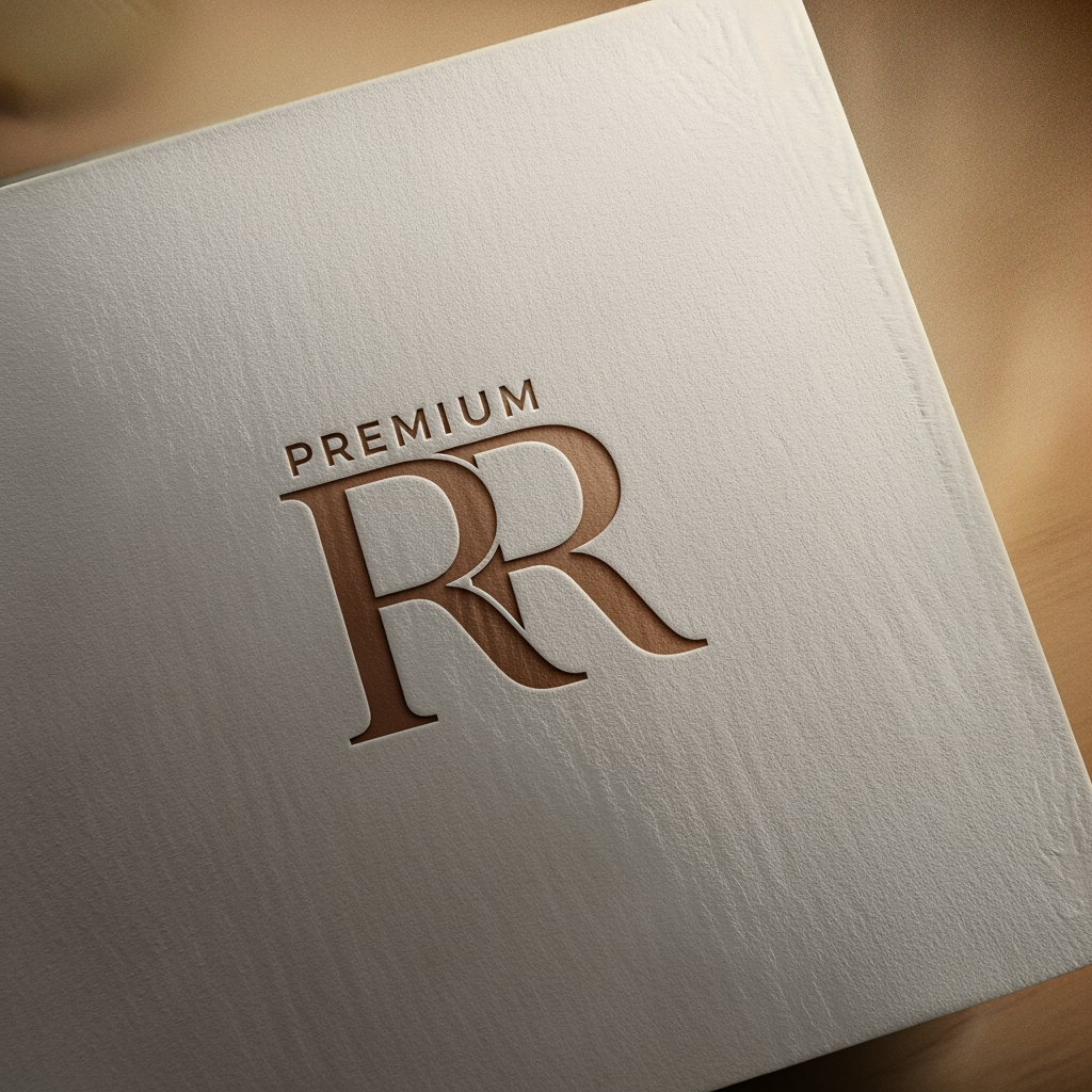 AI Design for make logo of RR and color soft brown make it more premium
