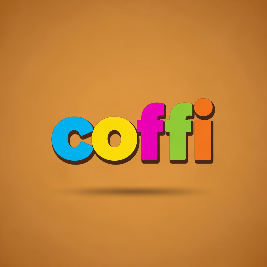 AI Design for backgroud color coffi text color in match logo is color full atrictive