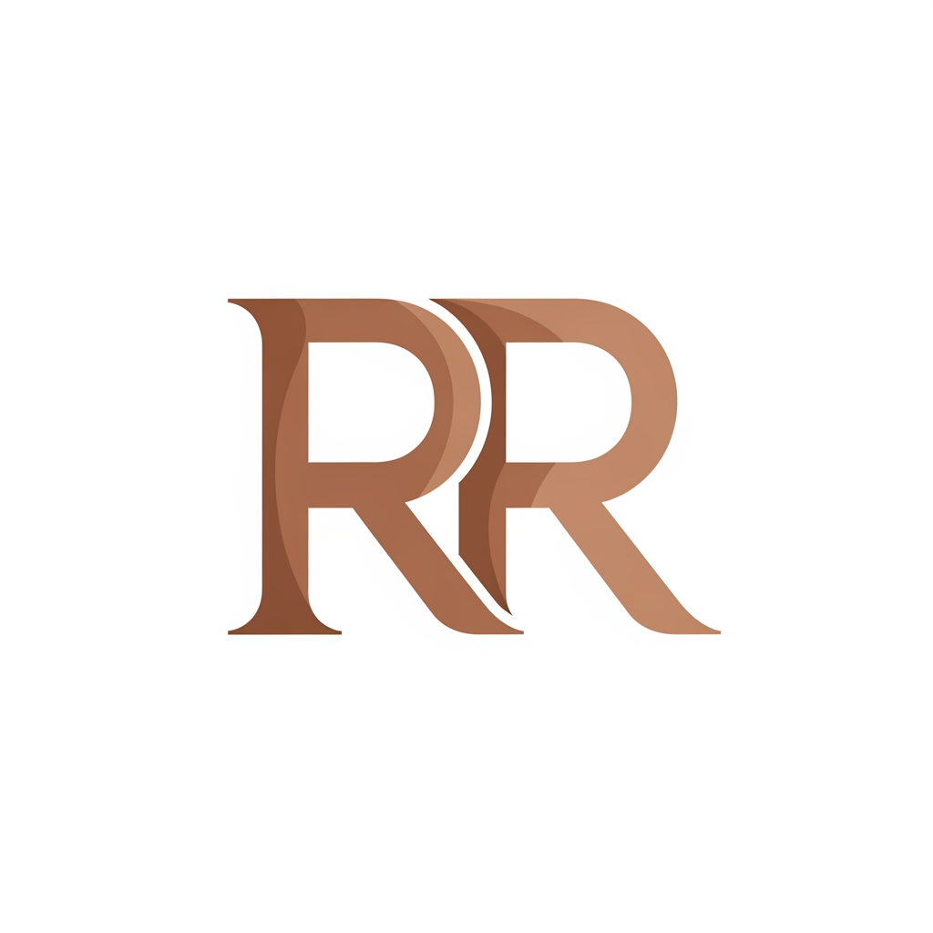 AI Design for make logo of RR and color soft brown