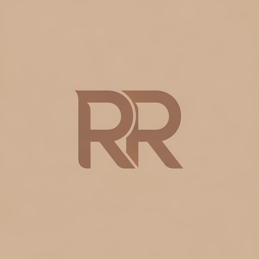 AI Design for make logo of RR and color soft brown