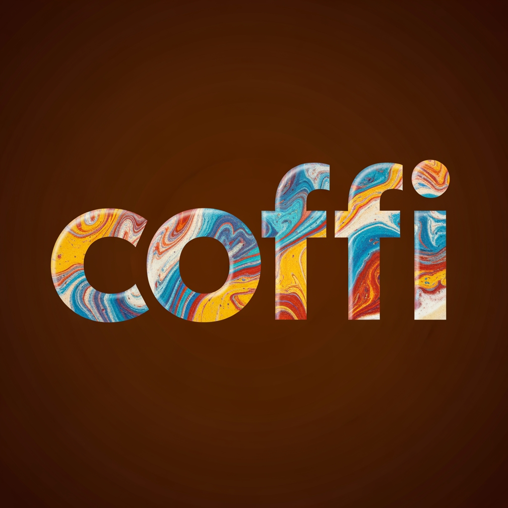AI Design for backgroud color coffi text color in match logo is color full atrictive