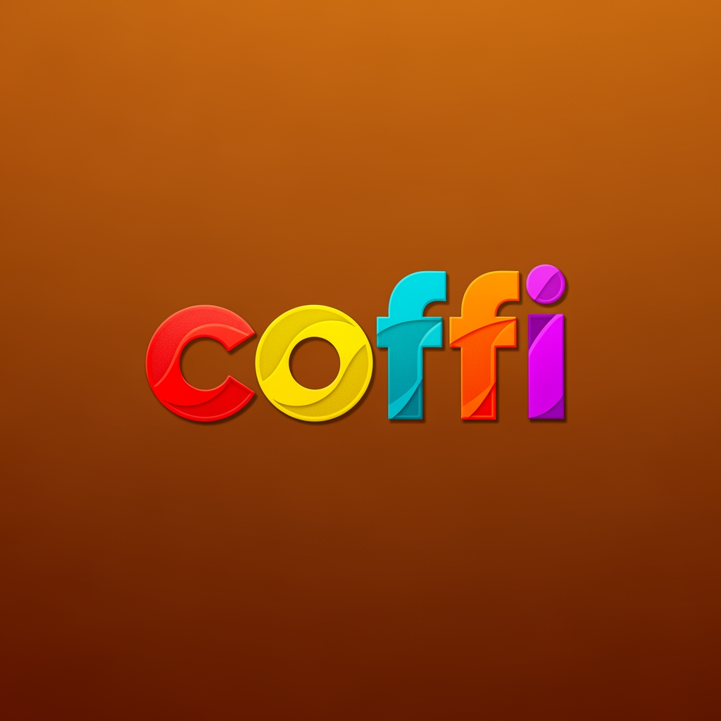 AI Design for backgroud color coffi text color in match logo is color full atrictive
