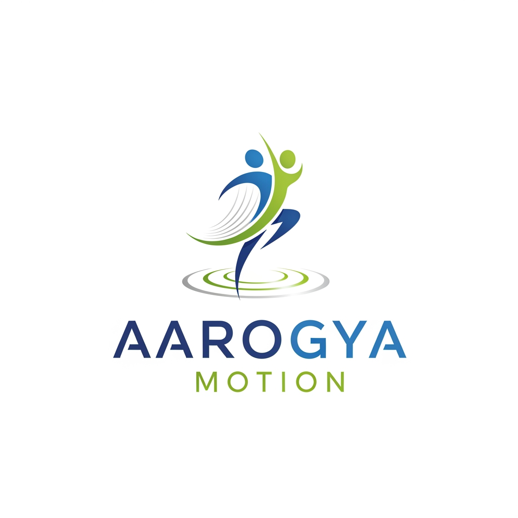 AI Design for aarogya motion- my phsiotherapy business name , create a unique logo