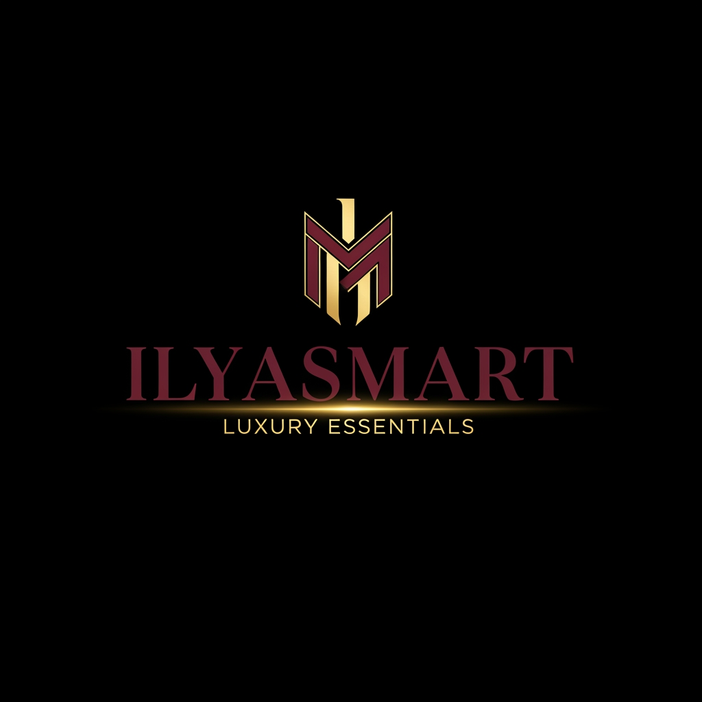 AI Design for Create a modern luxury logo for "IlyasMart".
Colors: Burgundy, Black and Gold.
Style: Elegant and professional.
Suitable for an eCommerce store selling perfumes, beauty products, shoes and kitchen essentials.