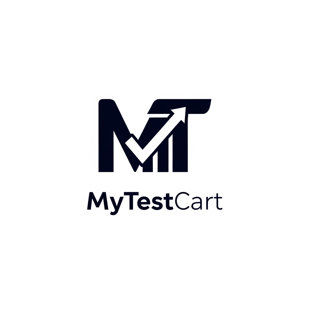 AI Design for Create an intelligent logo design for "MyTestCart" using clever negative space and hidden symbolism.

Design an abstract icon where the letters M and T subtly form:
- a checkmark
- an upward graph
- a completed task

The hidden symbolism should not be immediately obvious but should reveal itself upon closer inspection.

Use clean geometric construction, premium typography, and balanced spacing.

Avoid gradients, clutter, and educational clichés.

The logo should feel modern, iconic, and globally recognizable, inspired by the branding quality of Stripe, Airbnb, and Linear.

Flat vector style on a white background.