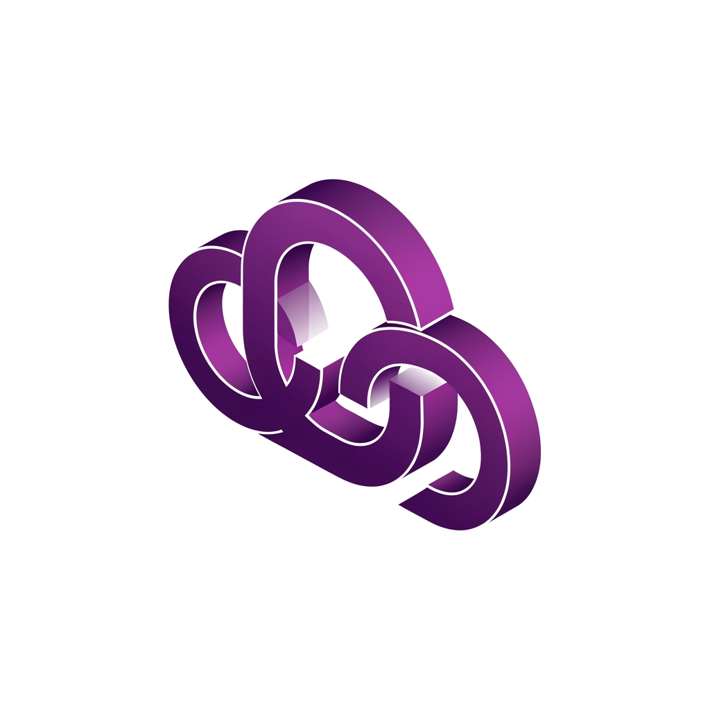 AI Design for A geometric logo design, interlocking interconnected nodes forming a cloud shape, sleek isometric style, deep purple and violet gradient, professional and enterprise software branding, clean vector look, white background.