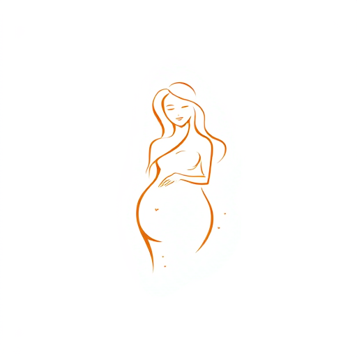 AI Design for Minimalistic line art of a pregnant woman depicted with an elegant and loving expression. The figure should have soft curves to emphasize the pregnancy, with a flowing dress or outline suggesting warmth and nurturing. Incorporate subtle heart shapes or floral elements to symbolize love and care. Use clean, continuous lines with a balanced composition, ensuring the design looks modern and versatile for a logo.