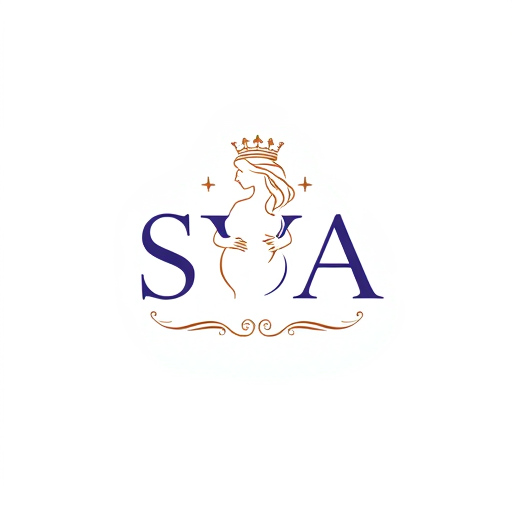 AI Design for Design a royal and hospital-themed logo for the name 'SVA,' where one of the letters (e.g., 'A') is artistically transformed into a line art depiction of a pregnant woman. Use slightly thick, smooth, and elegant lines to create a clean and modern look. The pregnant woman should gaze lovingly at her baby bump, symbolizing care and nurturing. Surround the design with subtle elements like a crown or laurel wreath to evoke a royal feel, and integrate a cross or medical symbol subtly to represent the hospital theme. The overall design should be minimalistic, sophisticated, and meaningful.
