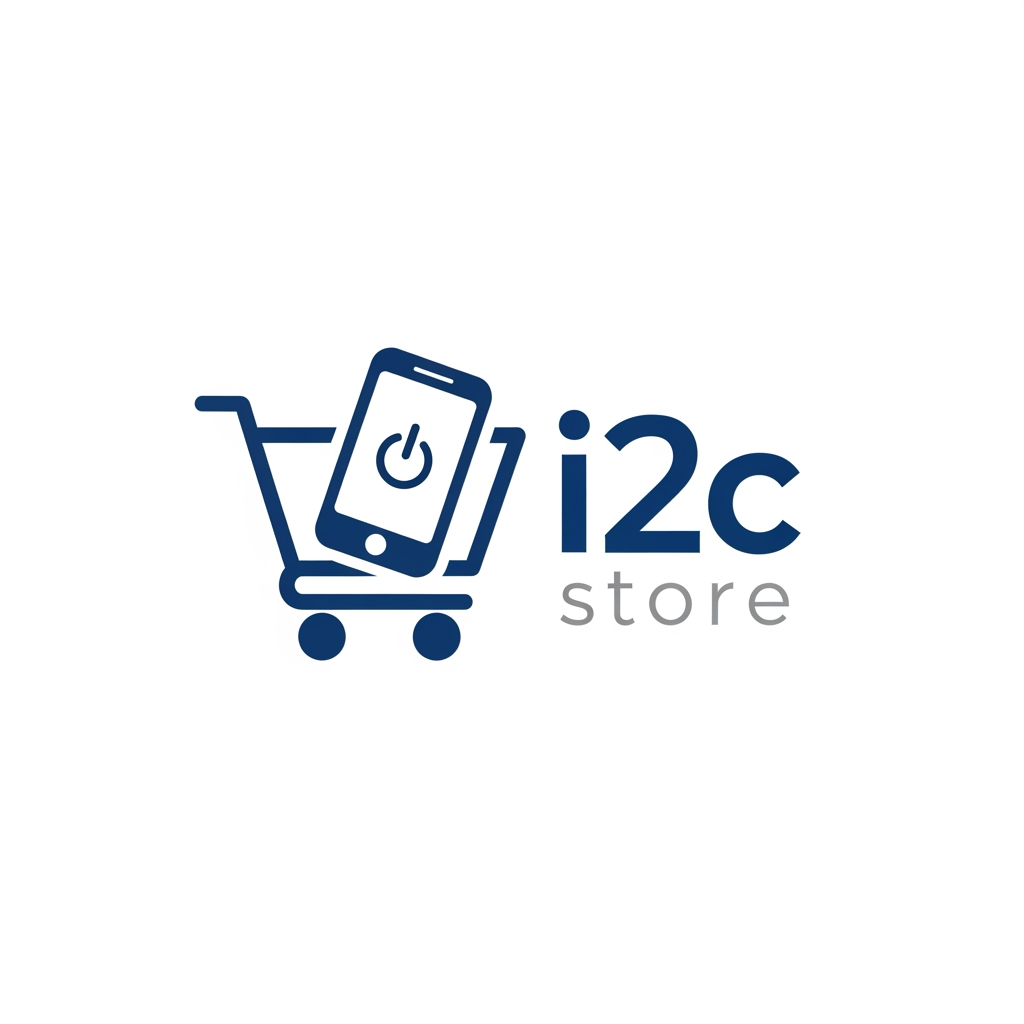 AI Design for i2c store mobile store logo simple and creative