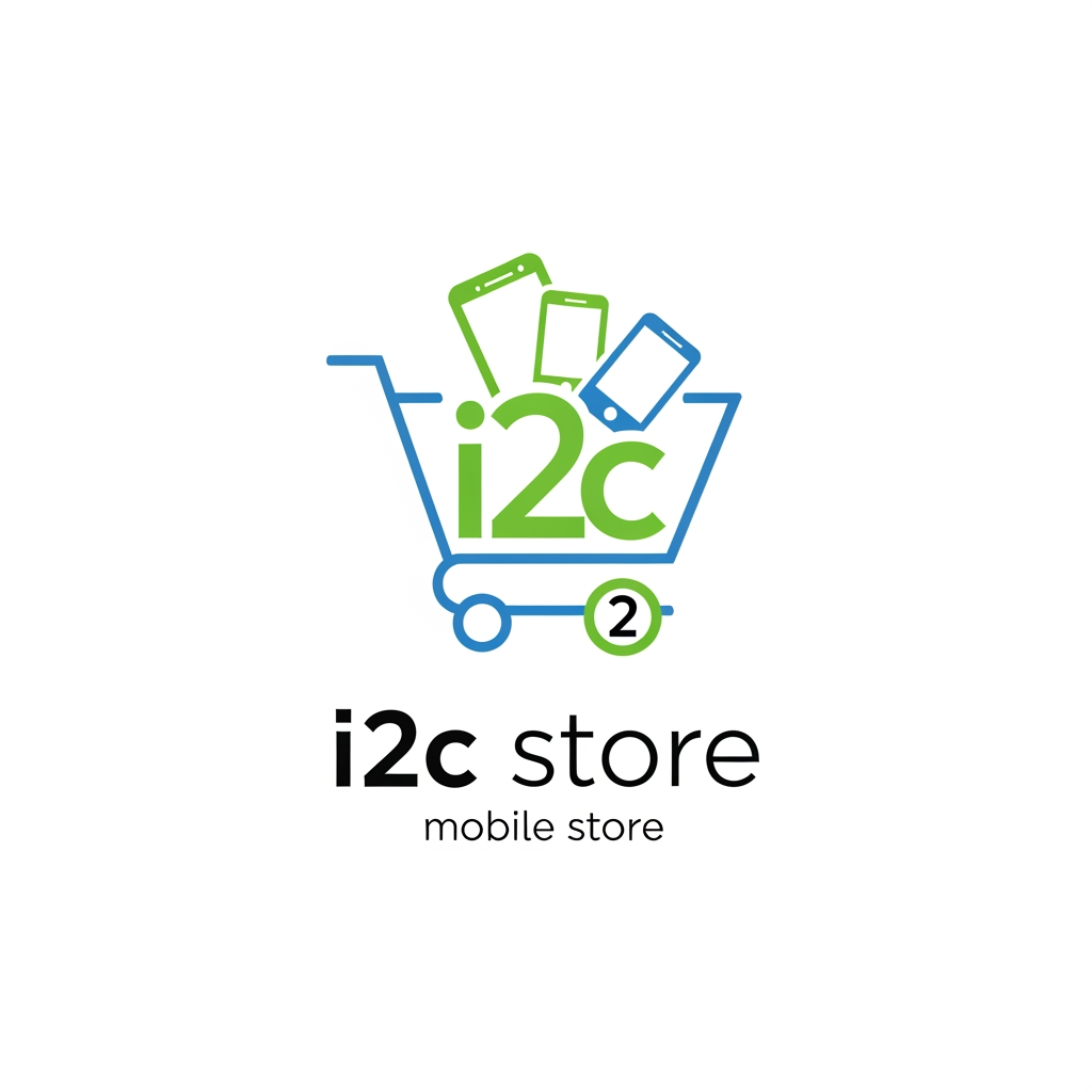 AI Design for i2c store logo mobile store simple and creative