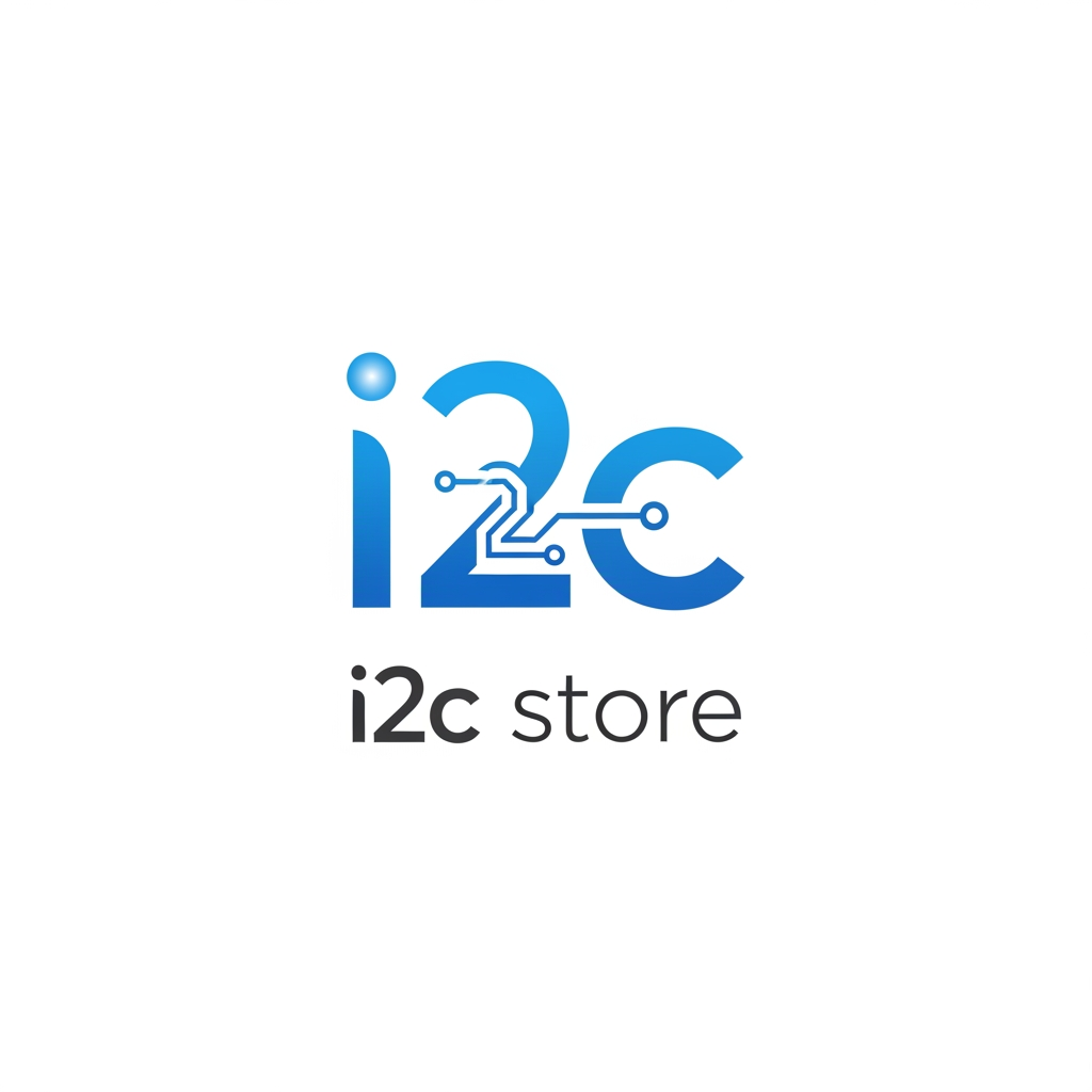 AI Design for i started new mobile store name is i2c store i want to simple and creative logo