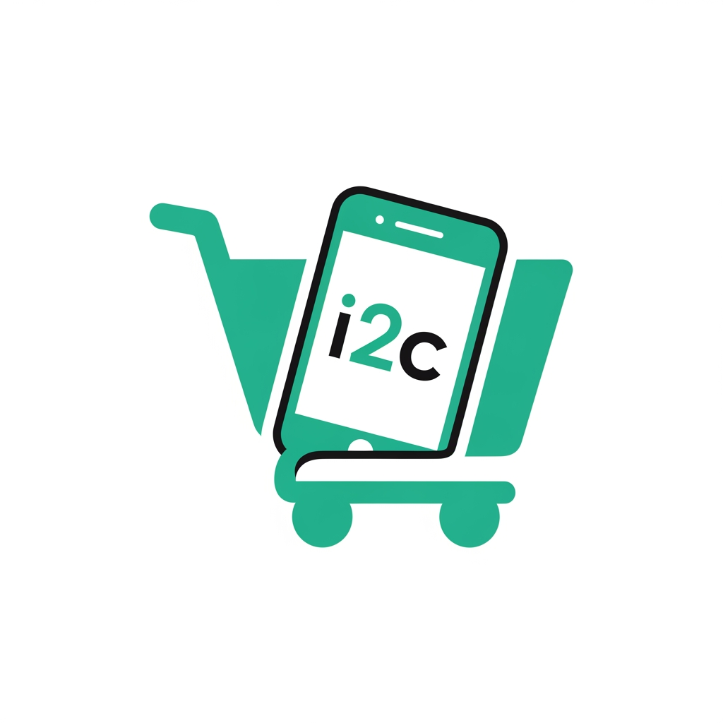 AI Design for i2c store logo mobile store simple and creative