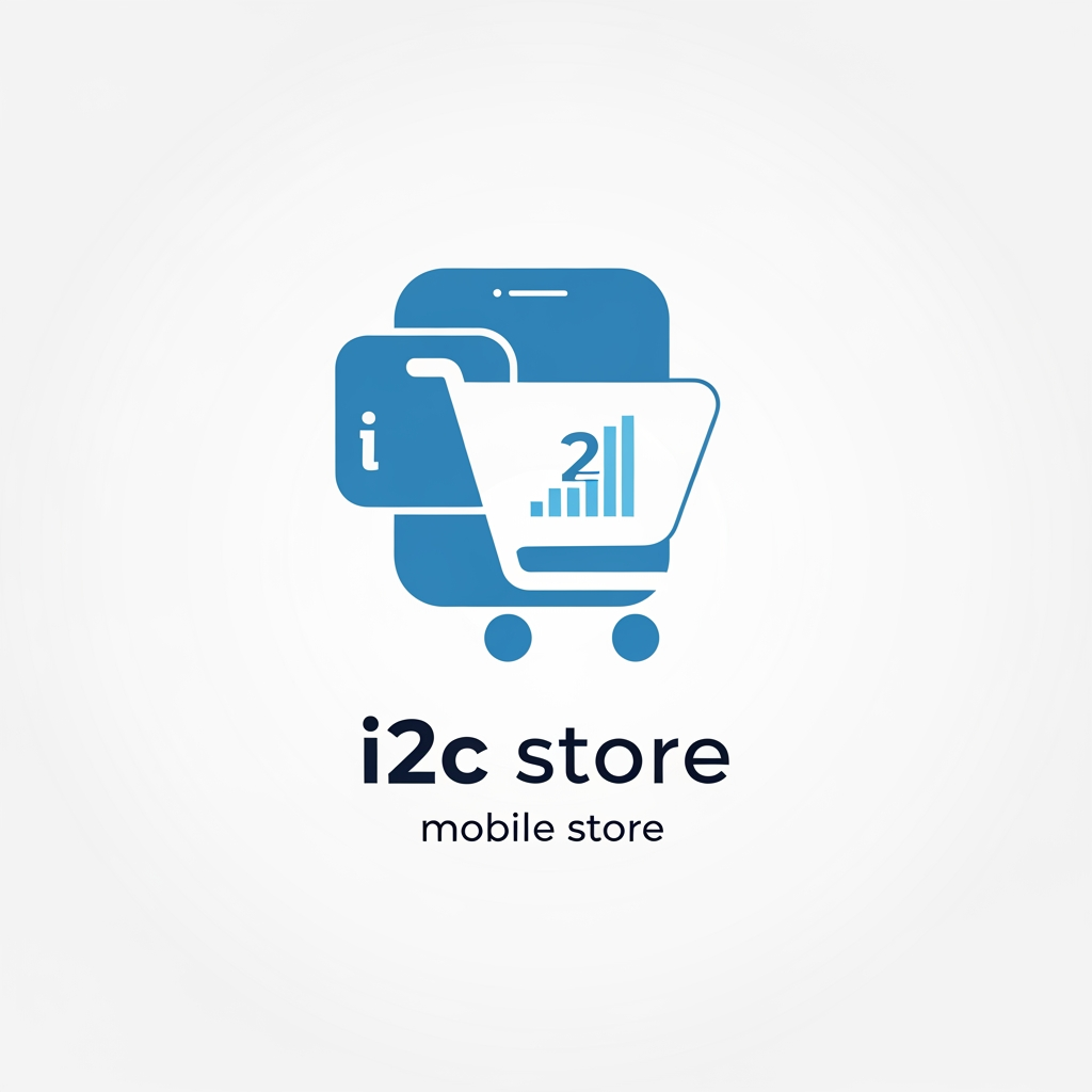 AI Design for i2c store logo mobile store simple and creative