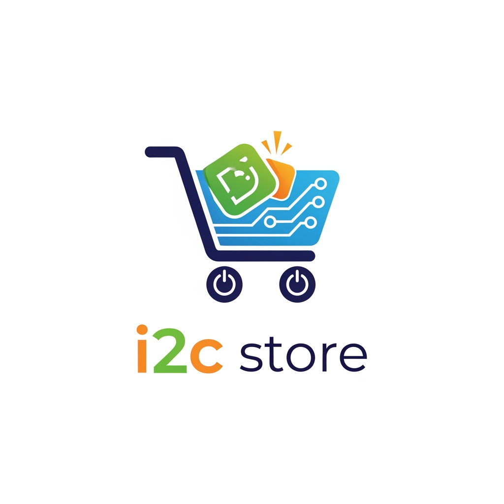 AI Design for i started new mobile store name is i2c store i want to simple and creative logo