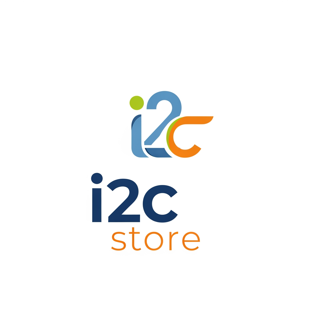 AI Design for i started new mobile store name is i2c store i want to simple and creative logo