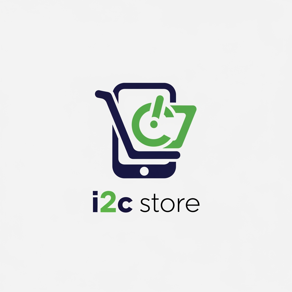 AI Design for i2c store mobile store logo simple and creative