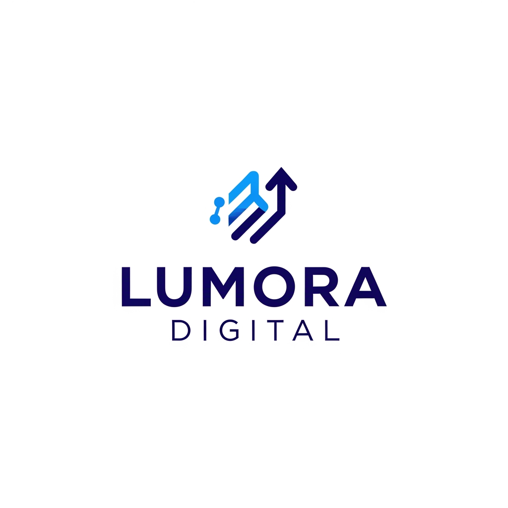 AI Design for Generate a professional, high-quality digital marketing logo for a business named Lumora Digital. The business is a Digital marketing. The design should convey a sense of trust, innovation, and growth.
Use a modern and minimalist style with clean lines. Incorporate a clever visual icon that represents digital connectivity, . Use a professional and sleek color palette of navy blue, electric blue, and crisp white.
Place the logo icon cleanly above the text. The typography for the business name should be a bold, professional, sans-serif font. Ensure the background is flat white, the design is scalable, and do not include any 3D mockups.
