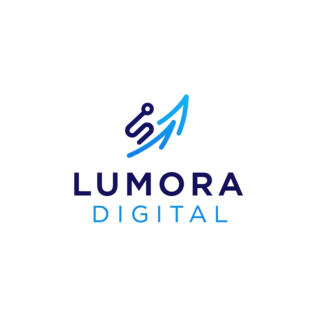 AI Design for Generate a professional, high-quality digital marketing logo for a business named Lumora Digital. The business is a Digital marketing. The design should convey a sense of trust, innovation, and growth.
Use a modern and minimalist style with clean lines. Incorporate a clever visual icon that represents digital connectivity, . Use a professional and sleek color palette of navy blue, electric blue, and crisp white.
Place the logo icon cleanly above the text. The typography for the business name should be a bold, professional, sans-serif font. Ensure the background is flat white, the design is scalable, and do not include any 3D mockups.