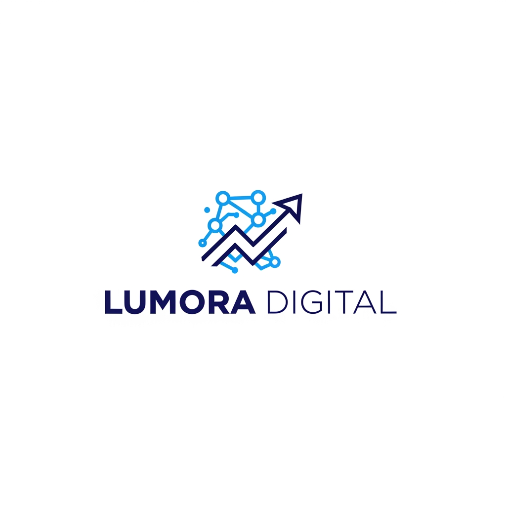 AI Design for Generate a professional, high-quality digital marketing logo for a business named Lumora Digital. The business is a Digital marketing. The design should convey a sense of trust, innovation, and growth.
Use a modern and minimalist style with clean lines. Incorporate a clever visual icon that represents digital connectivity, . Use a professional and sleek color palette of navy blue, electric blue, and crisp white.
Place the logo icon cleanly above the text. The typography for the business name should be a bold, professional, sans-serif font. Ensure the background is flat white, the design is scalable, and do not include any 3D mockups.