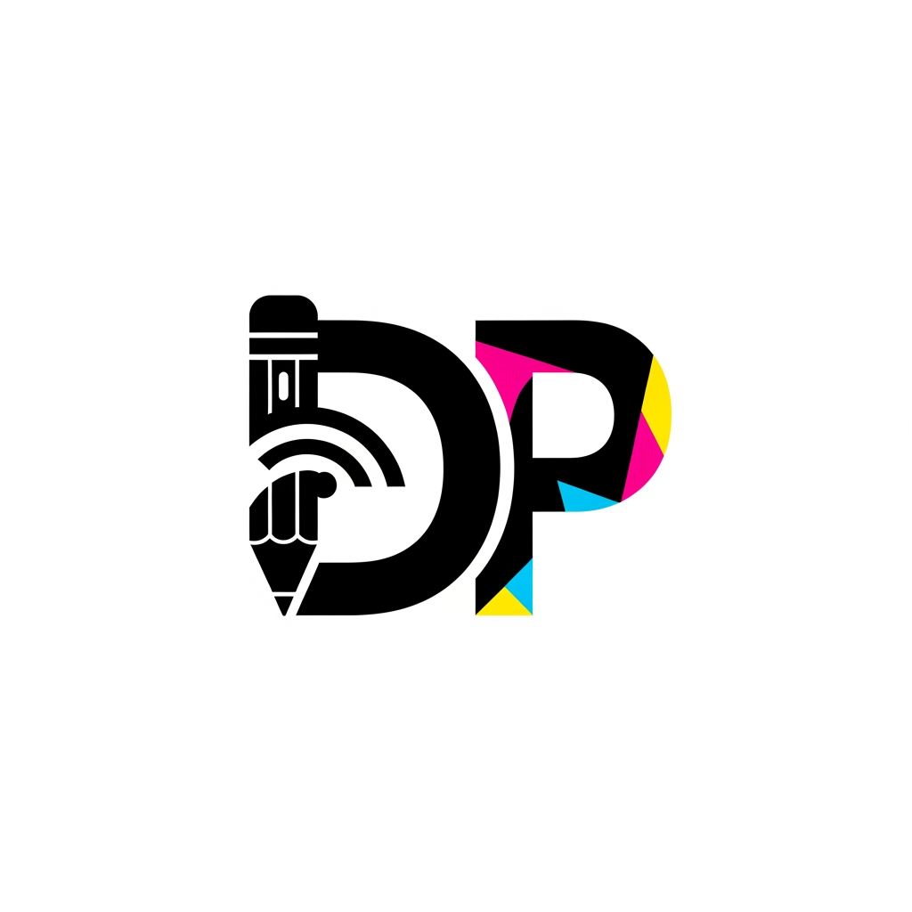 AI Design for Create a modern, premium, and professional logo icon for an advertising and graphic design company. Design a unique creative symbol combining elements of a pencil, pen tool, color palette, print media, CMYK colors, and digital marketing. The icon should be minimal, clean, memorable, and suitable for branding, printing, signage, social media, and business cards. Use geometric shapes and negative space techniques. Luxury corporate style, vector logo, flat design, high-end branding, balanced composition, sharp details, white background. No mockup, no 3D, no watermark, no extra text. Icon only.

DP letter include cheyyanenkil:

Create a modern luxury logo icon by creatively merging the letters "D" and "P" with graphic design and advertising elements such as a pencil, pen tool, print media, CMYK color concept, and digital marketing symbol. Minimalist vector logo, premium branding style, clean lines, professional corporate identity, memorable mark, flat design, white background, high quality, icon only, no text, no mockup.
