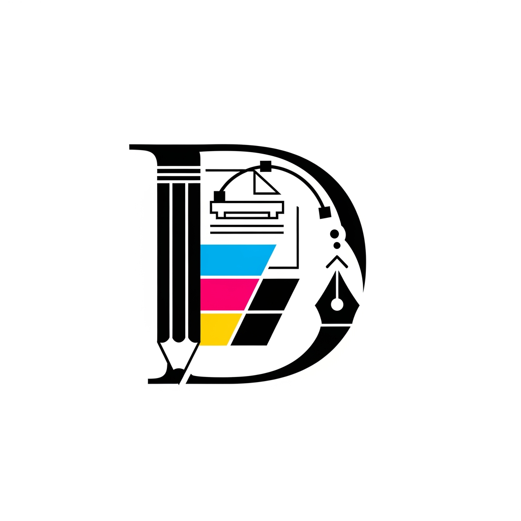 AI Design for Create a modern, premium, and professional logo icon for an advertising and graphic design company. Design a unique creative symbol combining elements of a pencil, pen tool, color palette, print media, , and digital marketing. The icon should be minimal, clean, memorable, and suitable for branding, printing, signage, social media, and business cards. Use geometric shapes and negative space techniques. Luxury corporate style, vector logo, flat design, high-end branding, balanced composition, sharp details, white background. No mockup, no 3D, no watermark, no extra text. Icon only.


Create a modern luxury logo icon by creatively merging the letters "D"with graphic design and advertising elements such as a pencil, pen tool, print media, CMYK color concept, and digital marketing symbol. Minimalist vector logo, premium branding style, clean lines, professional corporate identity, memorable mark, flat design, white background, high quality, icon only, no text, no mockup.