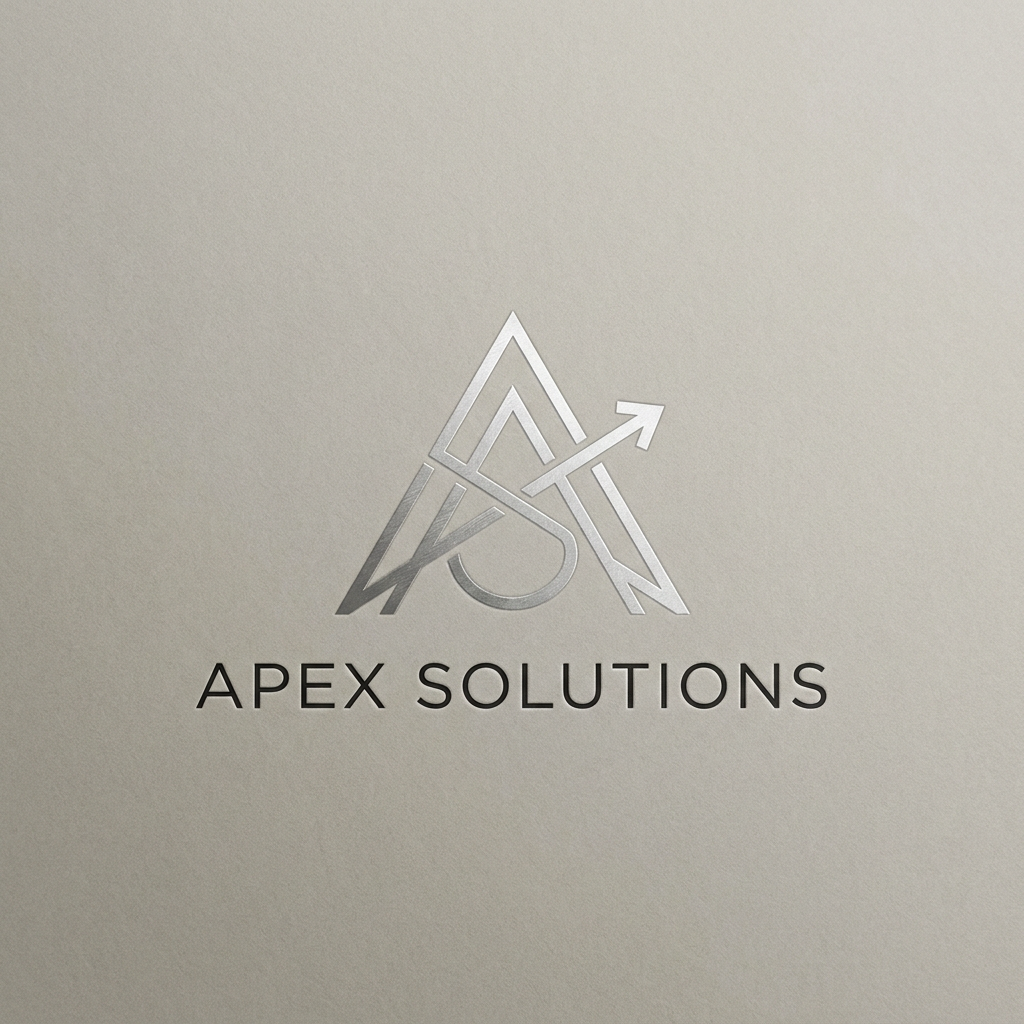 AI Design for A professional, minimalist company logo design featuring sleek geometric lines and a modern aesthetic. The design should be clean, scalable, and sophisticated, presented on a neutral matte background to emphasize the precision of the form and professional brand identity.