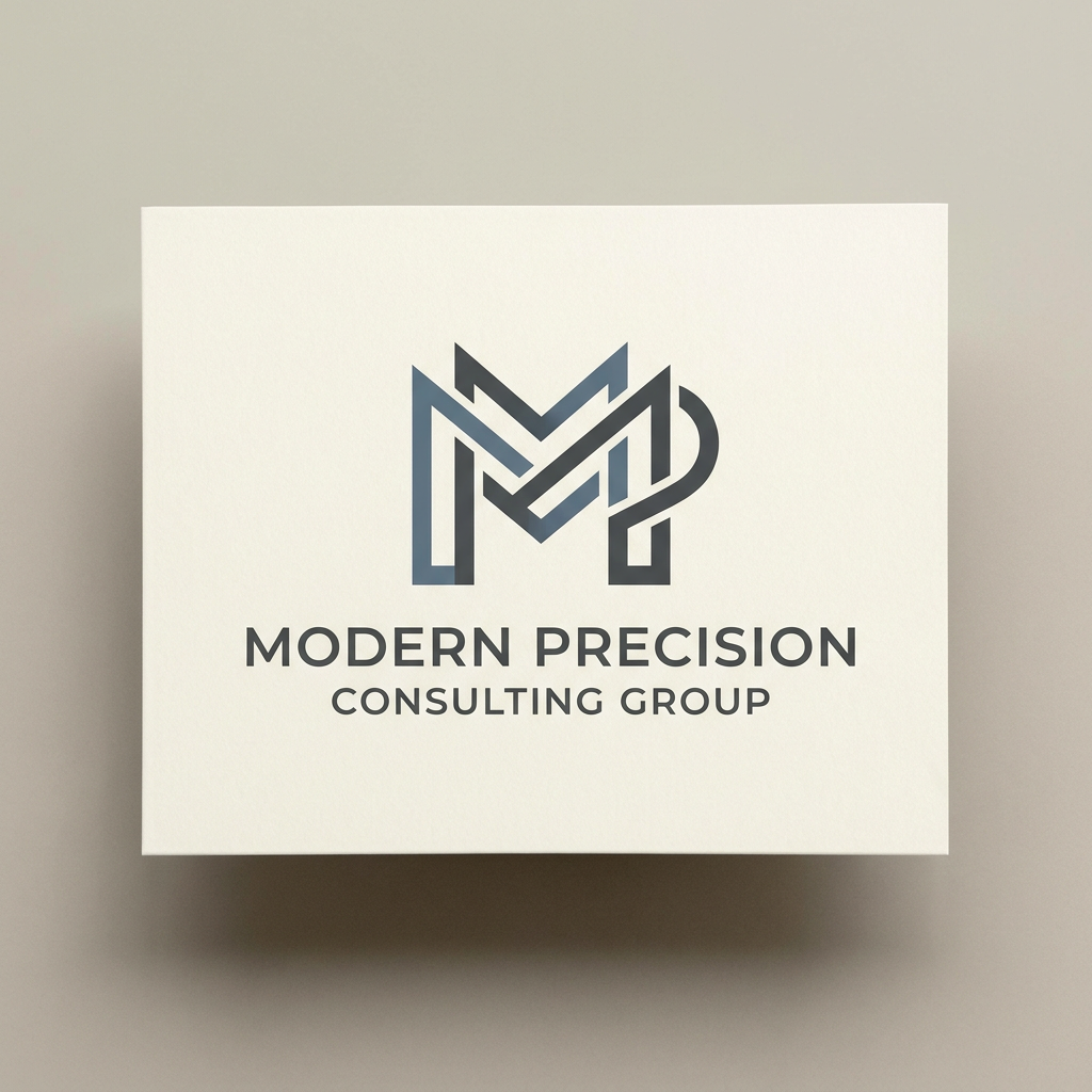 AI Design for A professional, minimalist company logo design featuring sleek geometric lines and a modern aesthetic. The design should be clean, scalable, and sophisticated, presented on a neutral matte background to emphasize the precision of the form and professional brand identity.