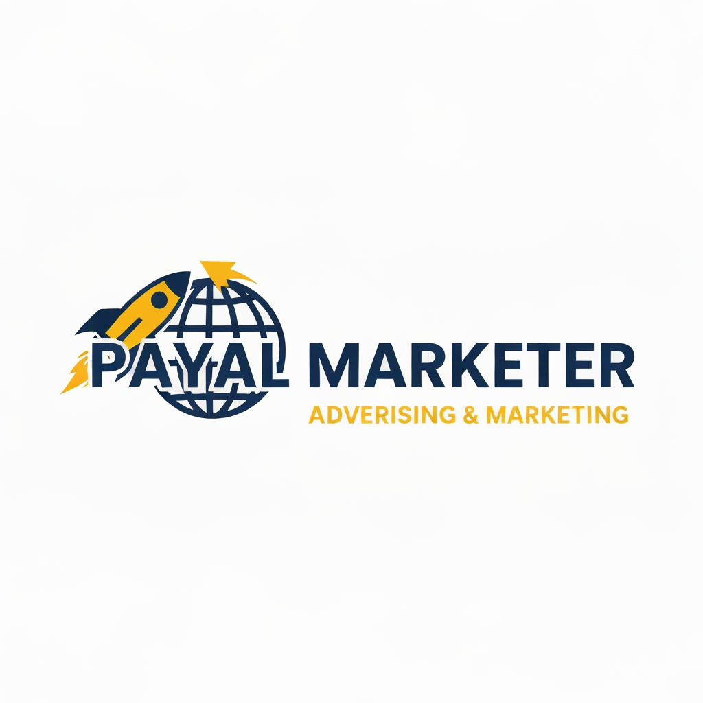 AI Design for I am a digital marketer and I have create an meta fb account and want a profile picture for the account my business is advertising and marketing and my business name is payal marketer please give me a professional logo