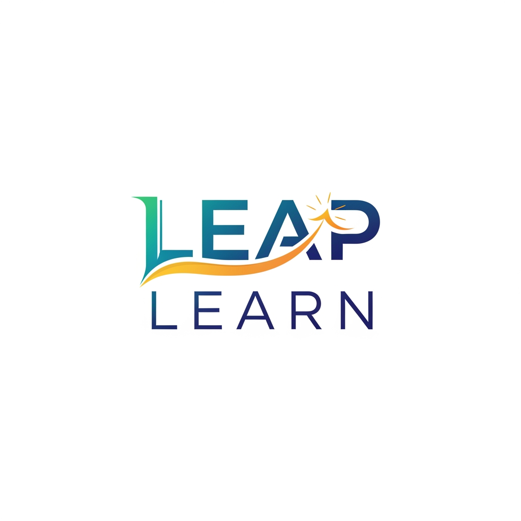 AI Design for "Leap Learn" can you generate a text logo for it