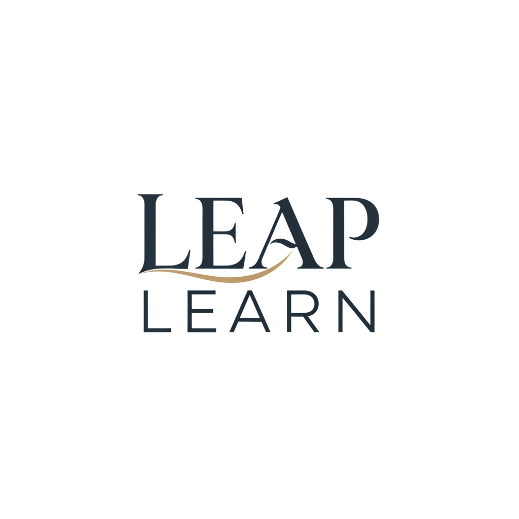 AI Design for "Leap Learn" can you generate a text logo for it.. make its more elegat and professional way