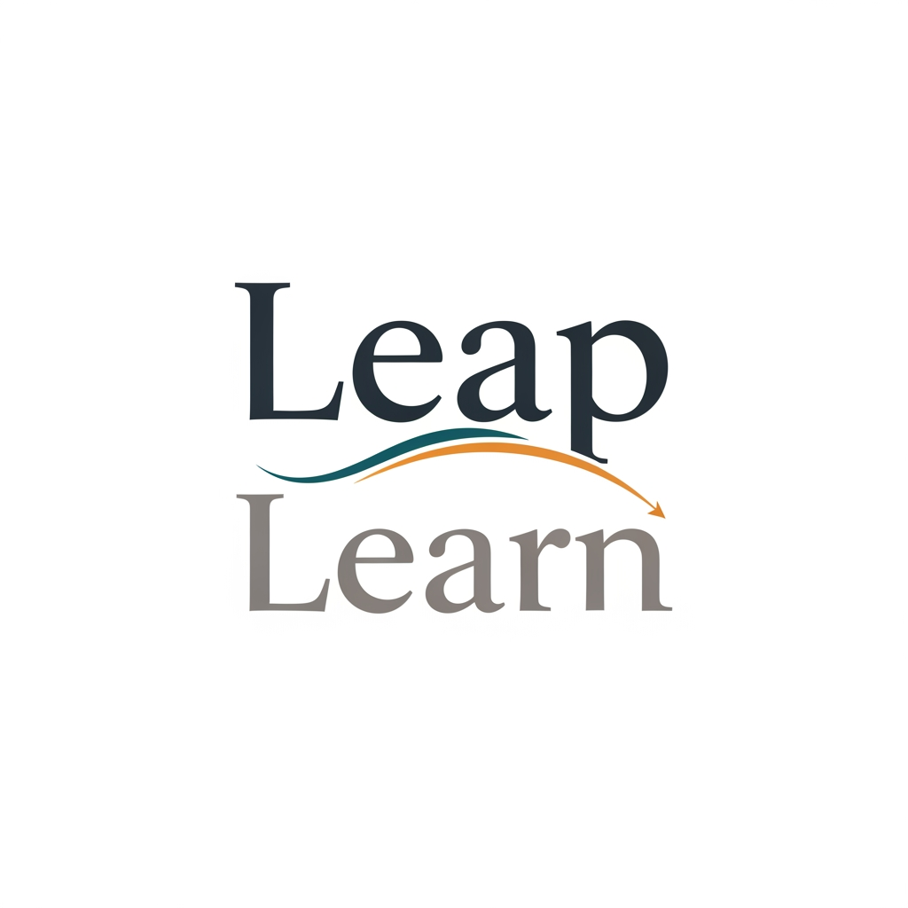 AI Design for "Leap Learn" can you generate a text logo for it.. make its more elegat and professional way