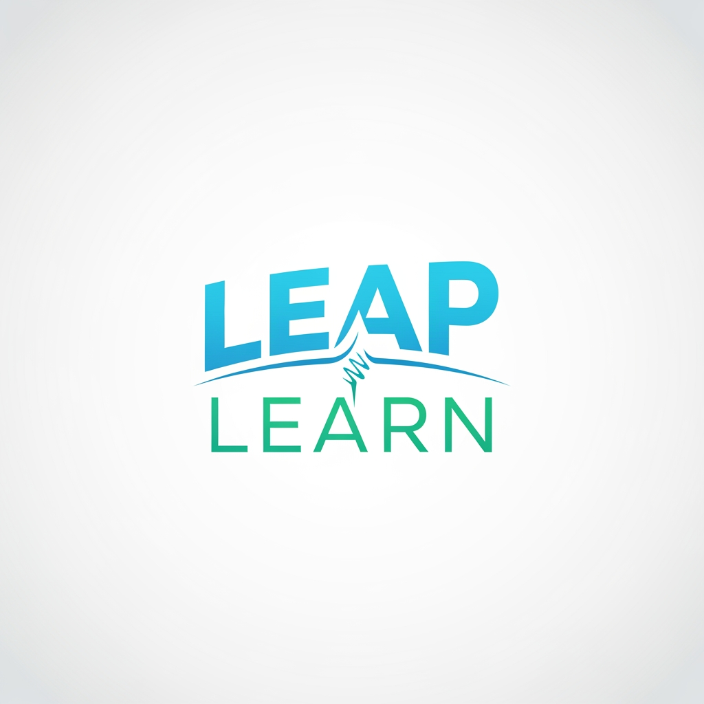 AI Design for "Leap Learn" can you generate a text logo for it