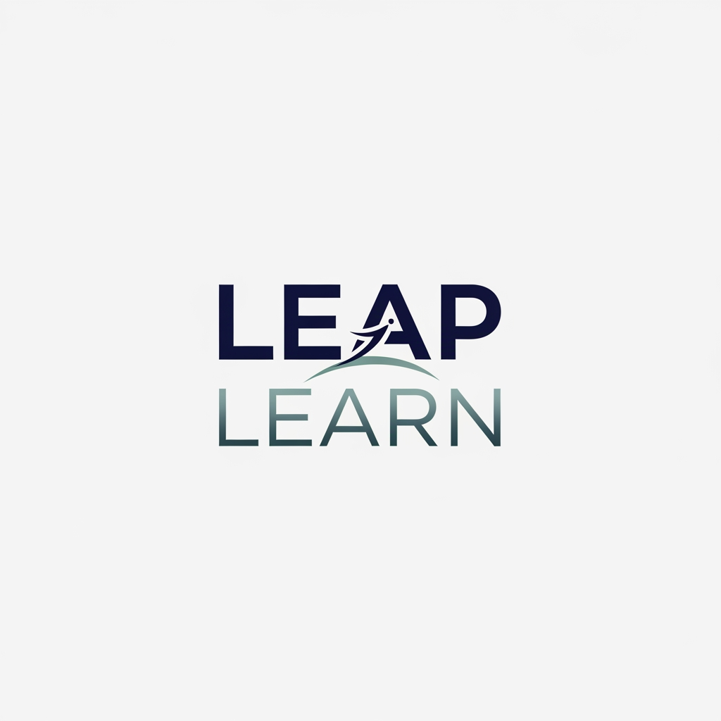 AI Design for "Leap Learn" can you generate a text logo for it.. make its more elegat and professional way