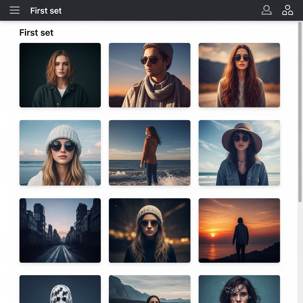 AI Design for show the first set of images you created