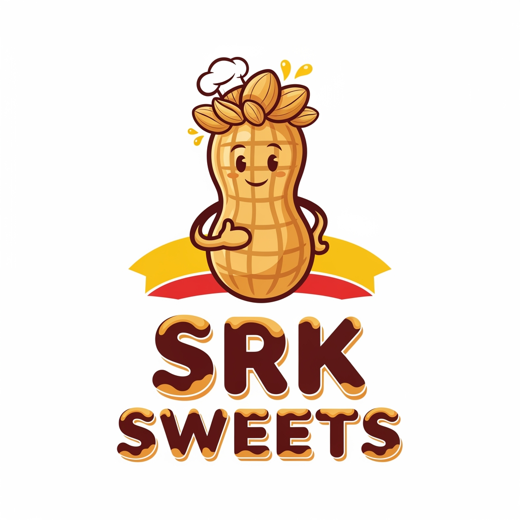 AI Design for give logo for peanut candy business named SRK SWEETS
