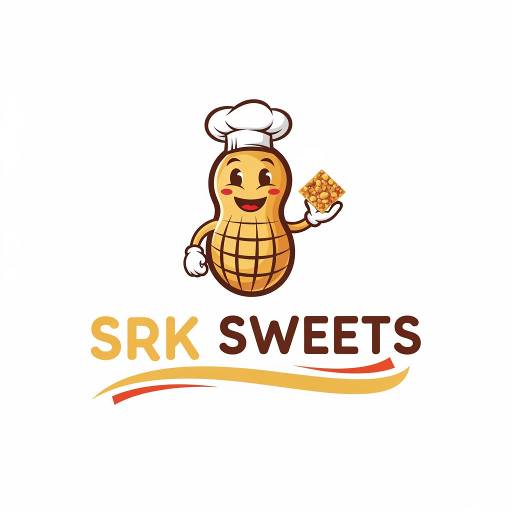 AI Design for give logo for peanut candy business named SRK SWEETS