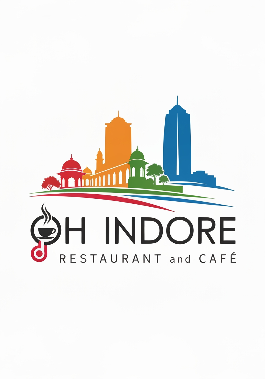 AI Design for ( Oh Indore Restaurant and cafe ) create a logo