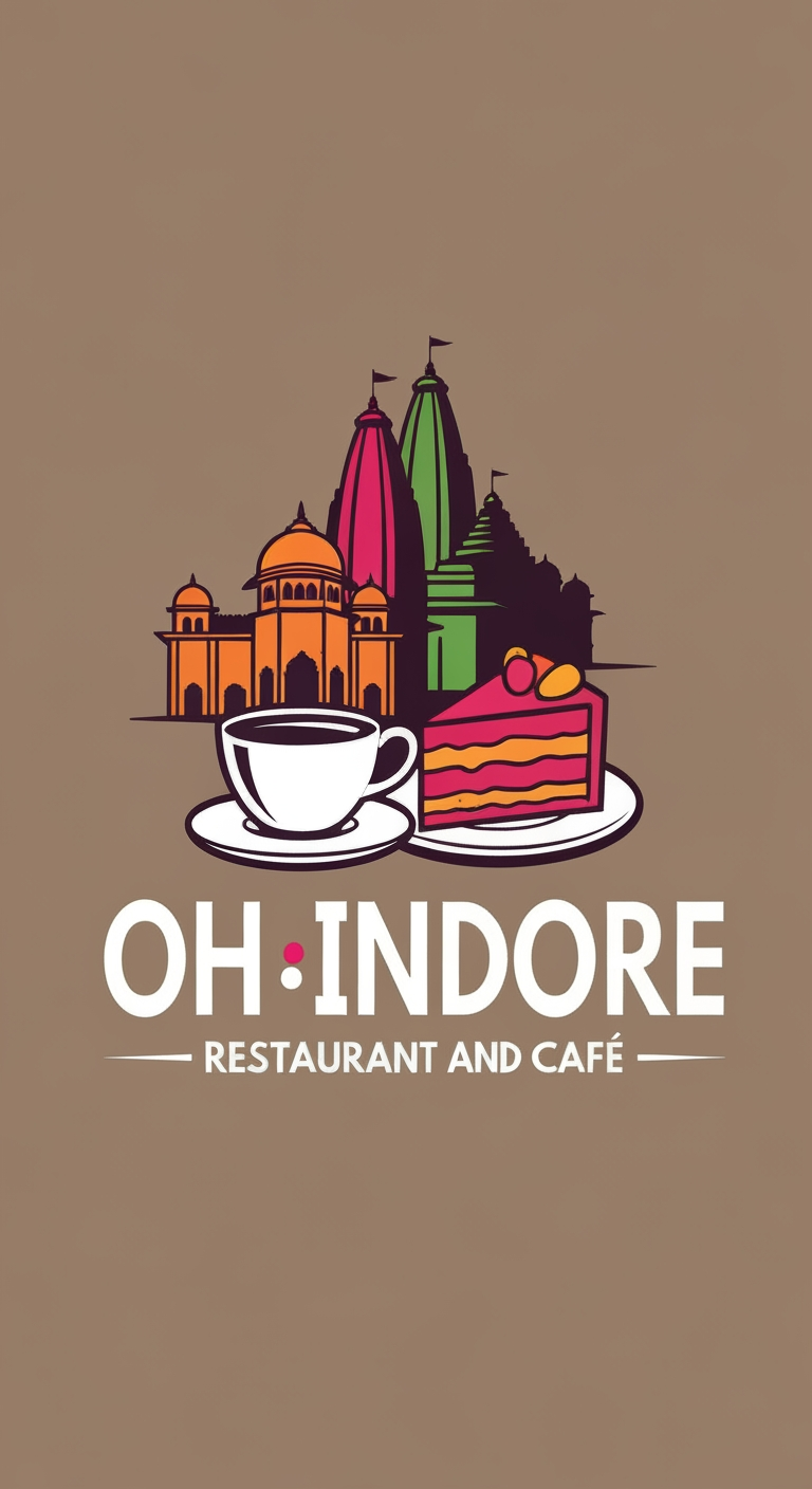 AI Design for ( logo name :Oh Indore Restaurant and cafe ) create a logo for poster design