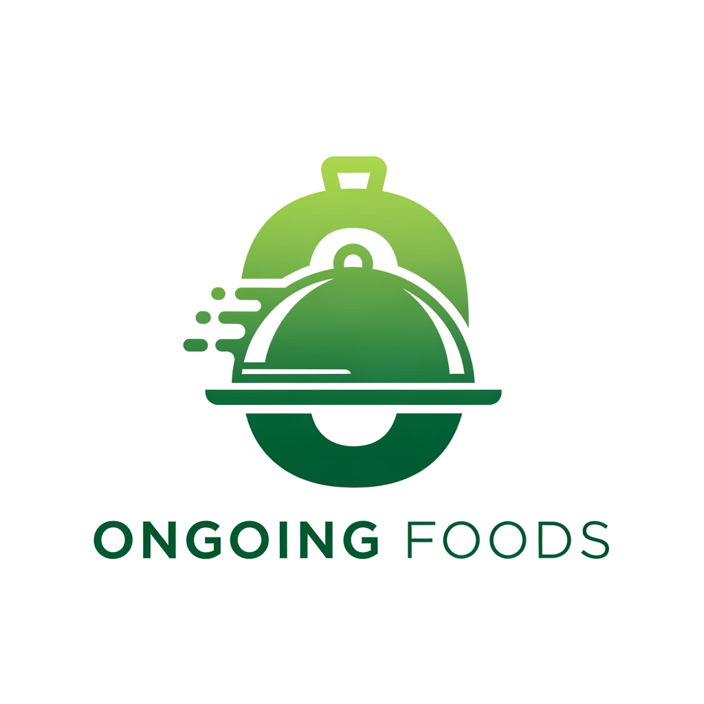 AI Design for Create an award-winning premium logo for a food delivery startup named "Ongoing Foods". Design a clever monogram using the letter "O" combined with a serving cloche and subtle motion lines through negative space. The logo must look iconic, timeless, and instantly recognizable like Uber Eats, DoorDash, or Airbnb. Use a sophisticated green gradient with white accents. Modern geometric shapes, Swiss design principles, perfect symmetry, premium typography (Satoshi Bold), clean spacing, minimal flat vector, transparent background, no leaf, no chef hat, no shopping bag, no realistic food, no mockup.