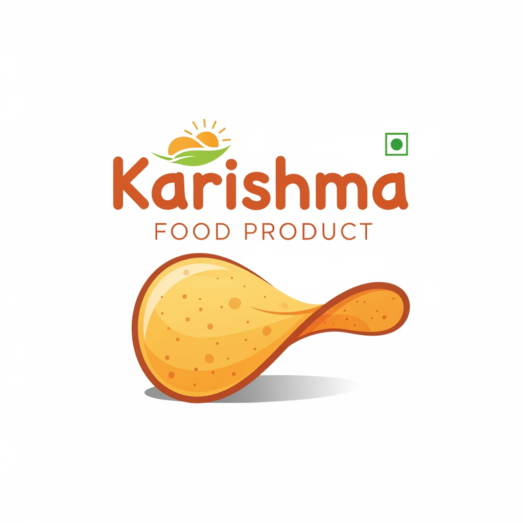 AI Design for i want to create logo for karishma food product (dehydrated potato chips)
