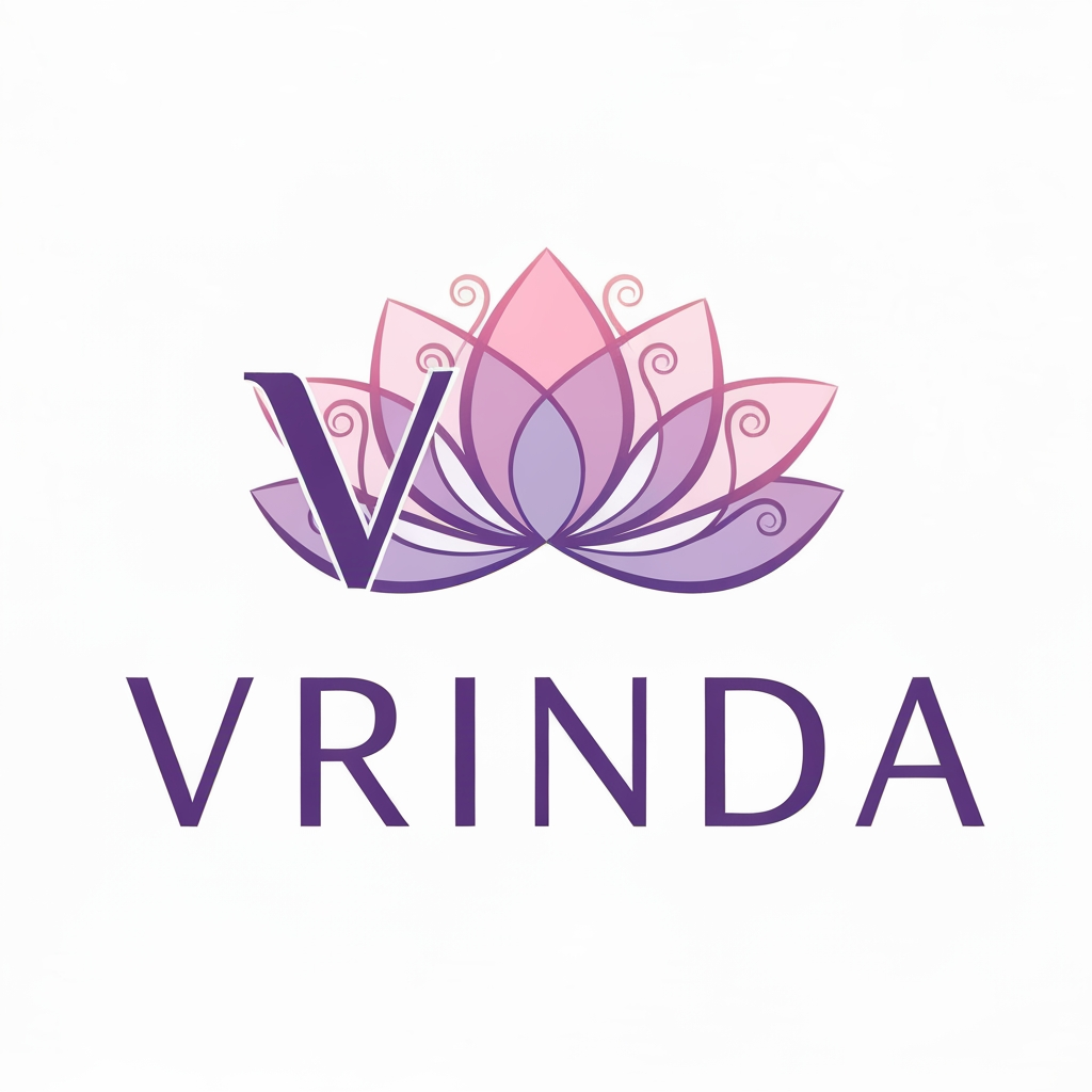 AI Design for generat emake a logo for vrinda by visuals something unique eye catching isme vrinda naam ka matlab ka image hona cvhahiye