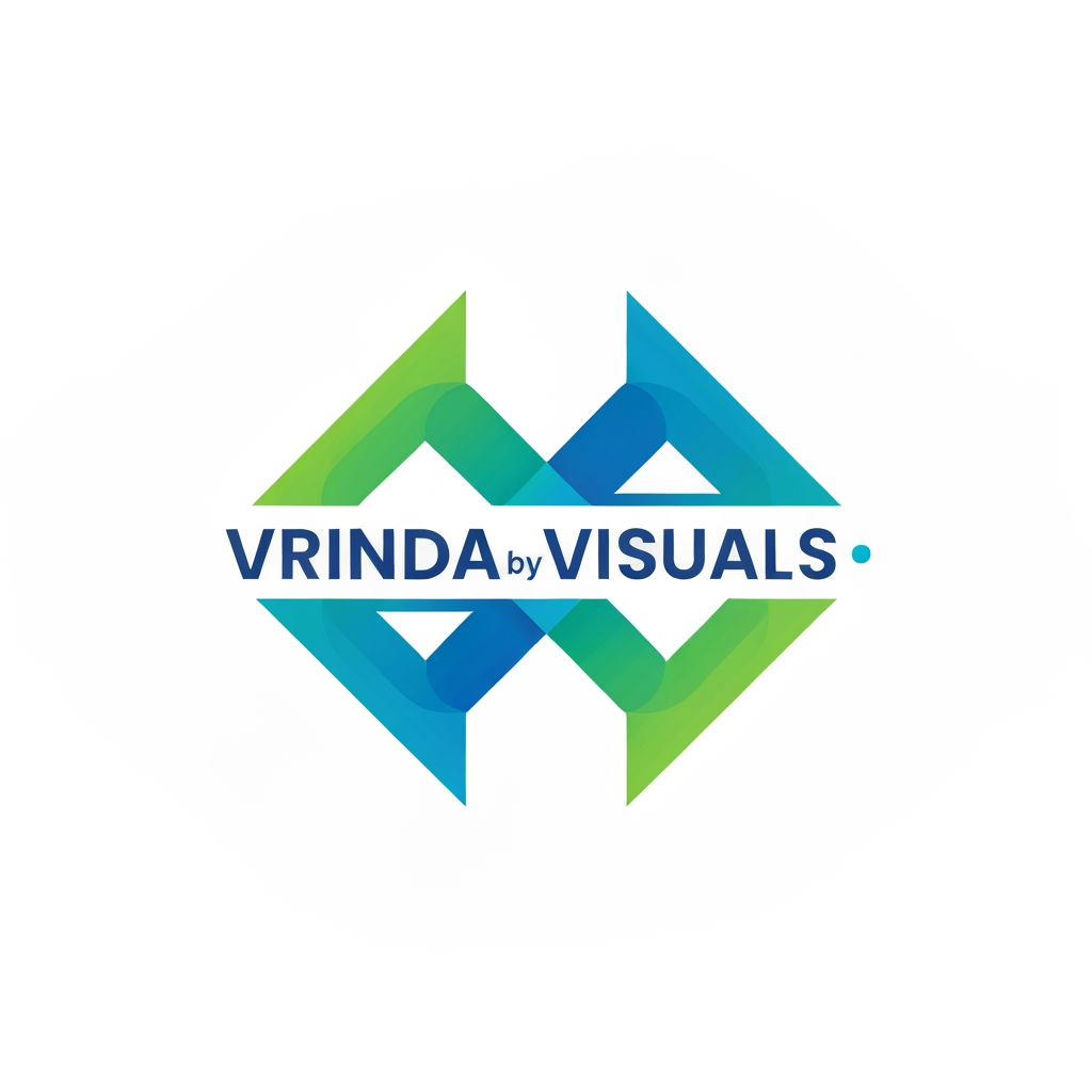 AI Design for generat emake a logo for my company mein ek graphic designer hu name vrinda by visuals something unique eyecathing
