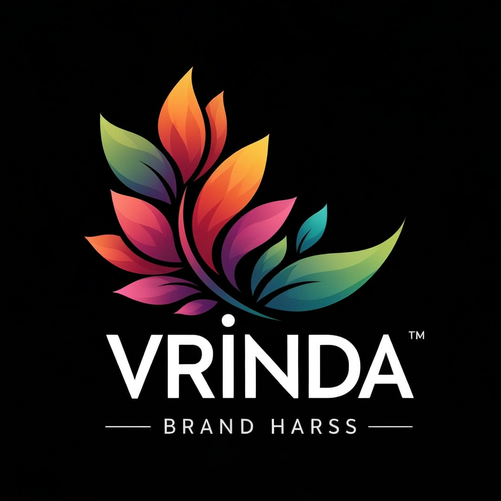 AI Design for generat emake a logo for vrinda by visuals something unique eye catching