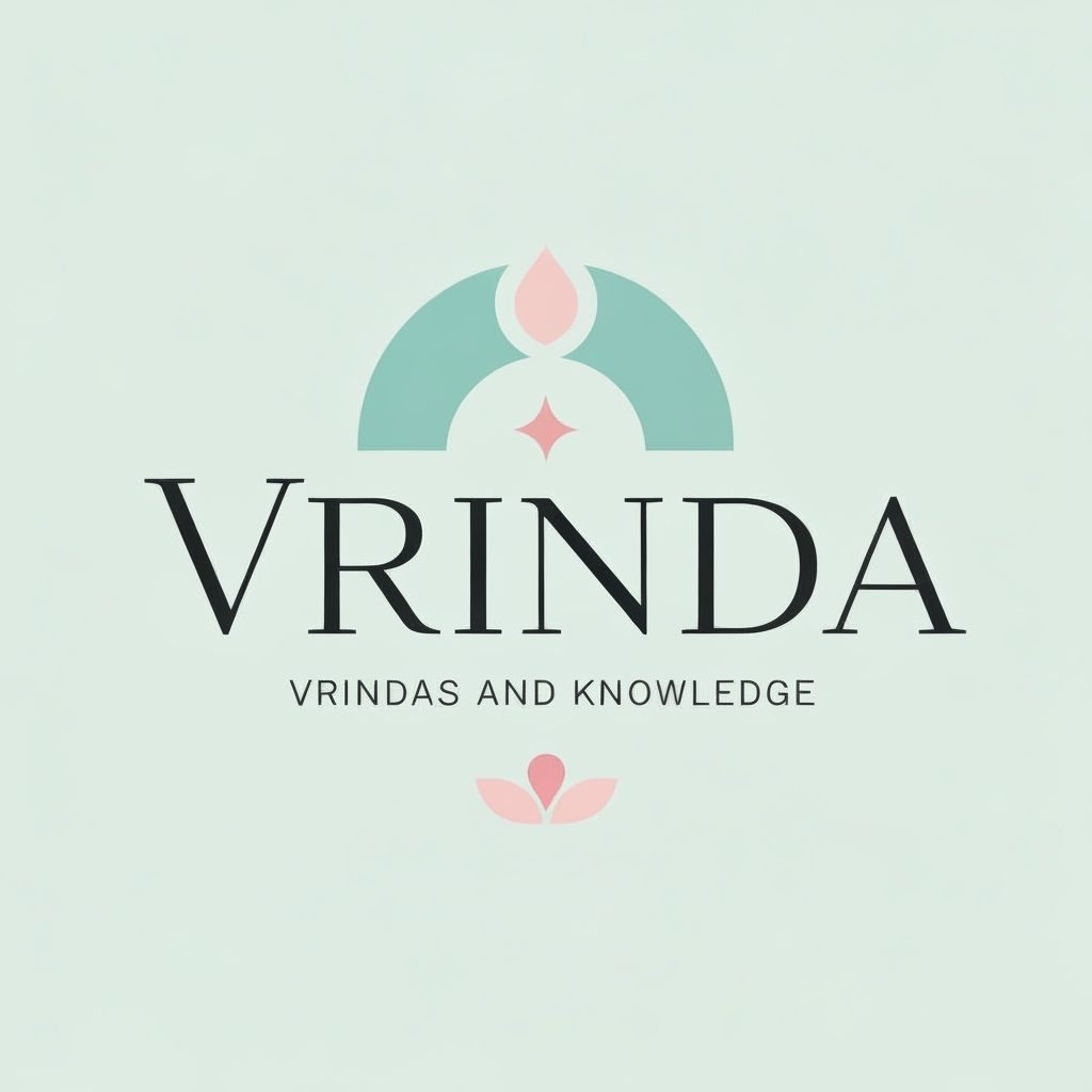 AI Design for generat emake a logo for vrinda by visuals something unique eye catching isme vrinda naam ka matlab ka image hona cvhahiye
