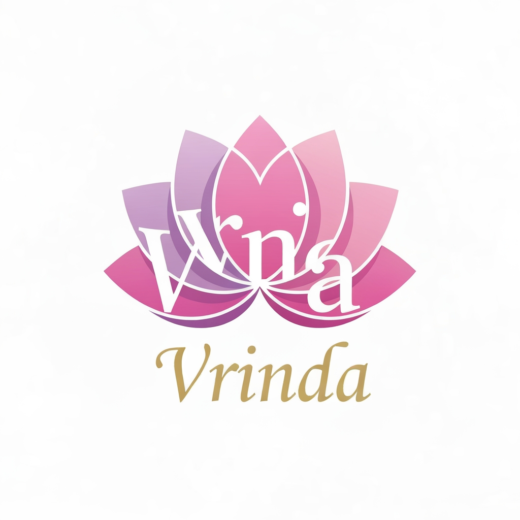 AI Design for generat emake a logo for vrinda by visuals something unique eye catching isme vrinda naam ka matlab ka image hona cvhahiye