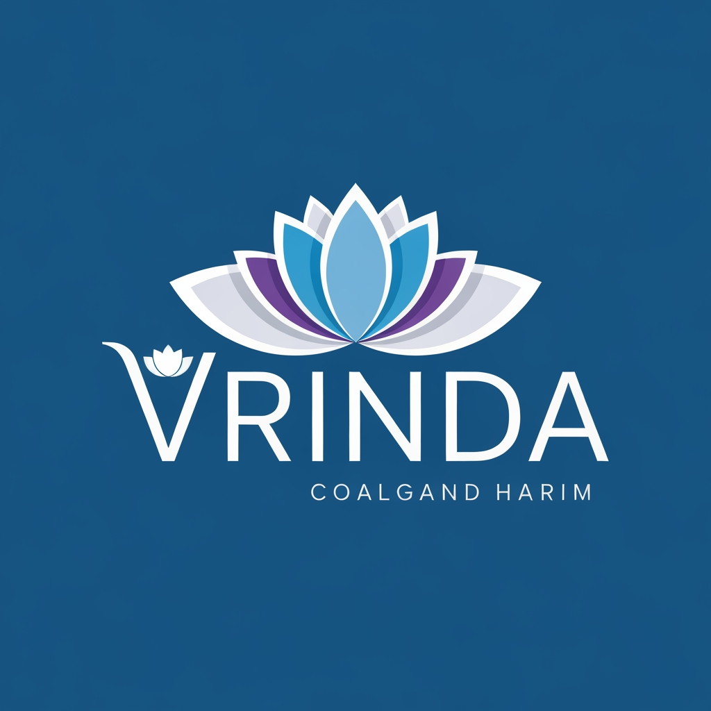 AI Design for generat emake a logo for vrinda by visuals something unique eye catching isme vrinda naam ka matlab ka image hona cvhahiye