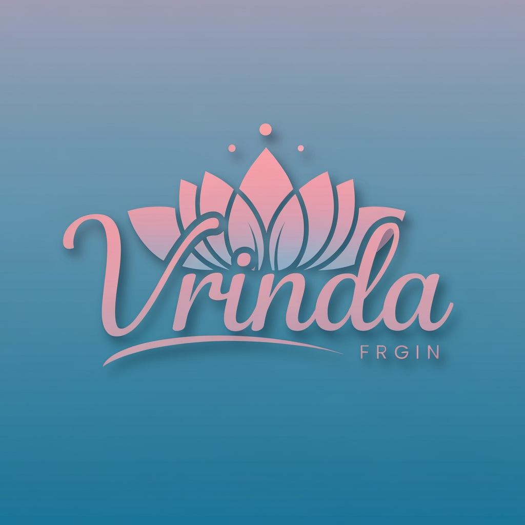 AI Design for generat emake a logo for vrinda by visuals something unique eye catching isme vrinda naam ka matlab ka image hona cvhahiye