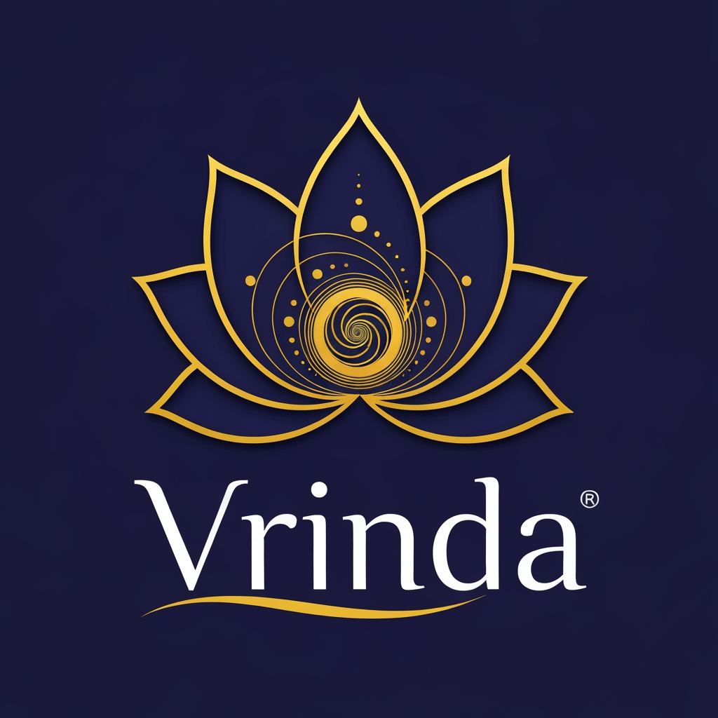AI Design for generat emake a logo for vrinda by visuals something unique eye catching