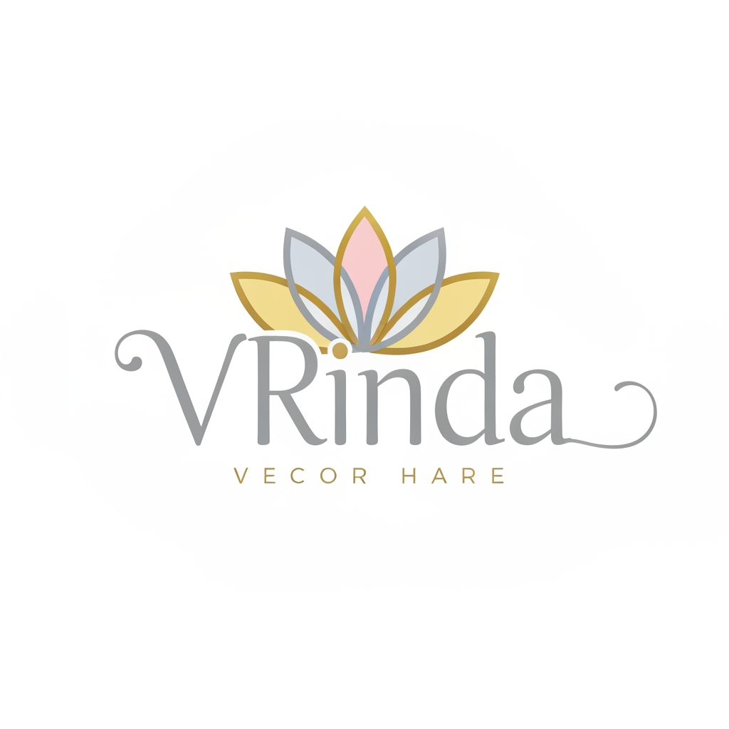 AI Design for generat emake a logo for vrinda by visuals something unique eye catching isme vrinda naam ka matlab ka image hona cvhahiye